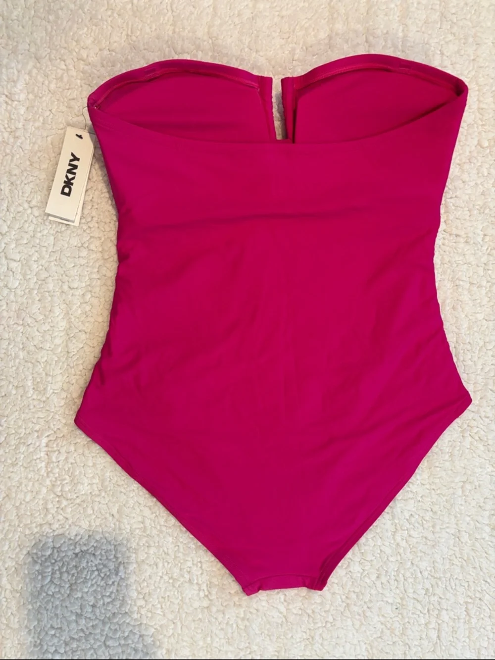 DKNY Fuchsia Strapless One-Piece Swimsuit - Picture 3 of 4